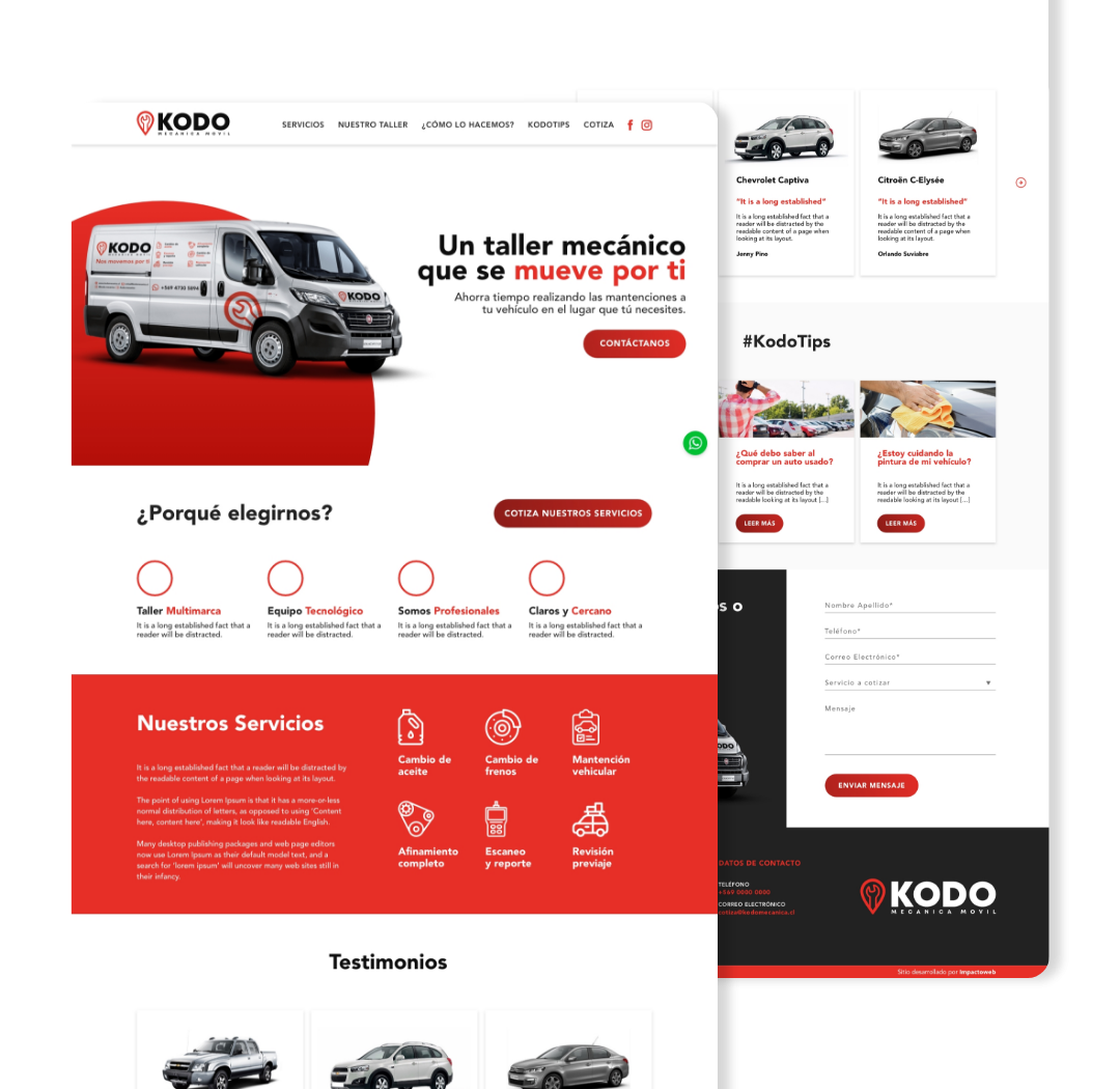 Kodo Mecánica Móvil — captura del proyecto